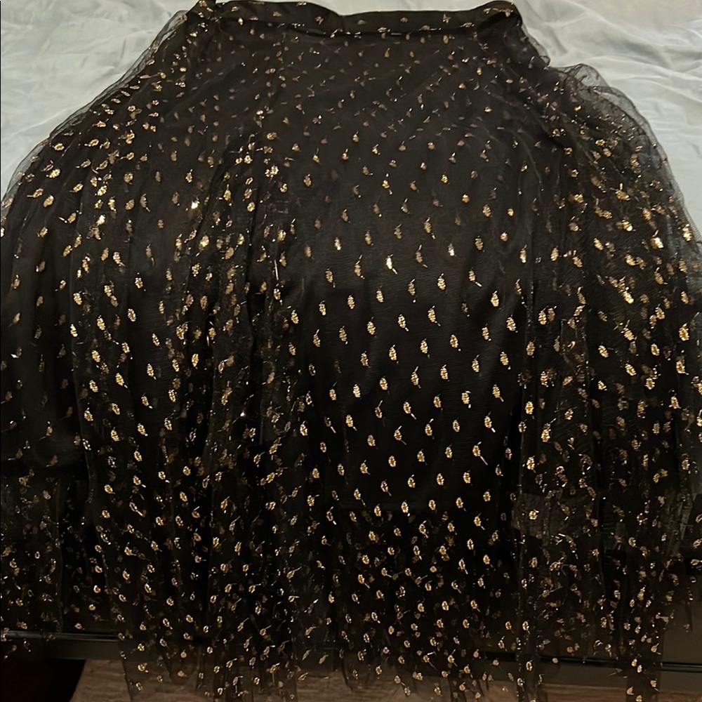 Eva Franco Black and Gold tulle Skirt
